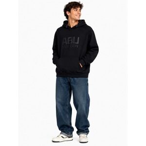 Abu Garcia Hoodie Mens XL Black Sweden Tonal Logo Fleece Pullover Gorpcore